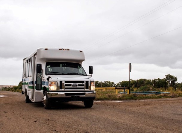 A white bus
